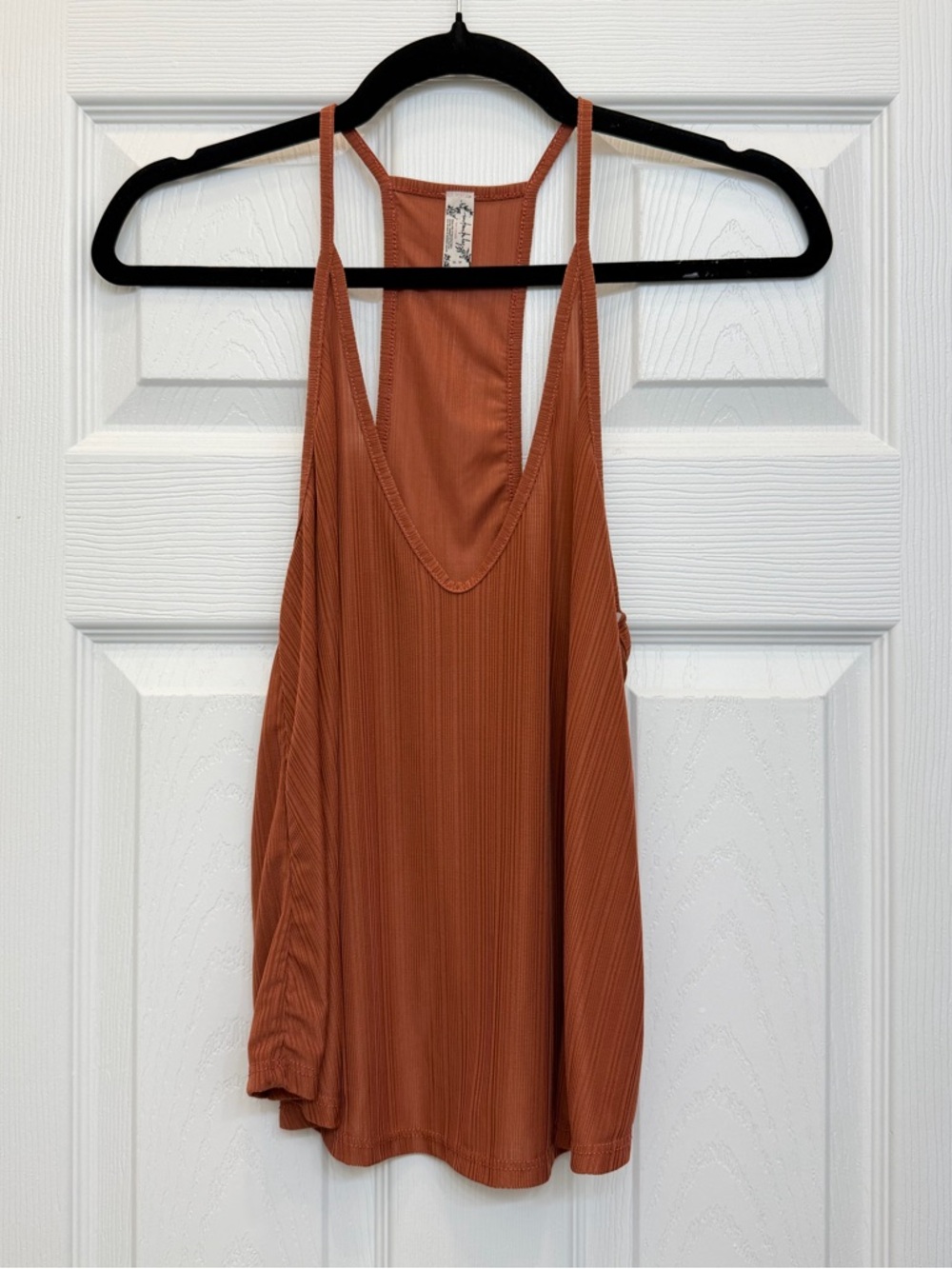 Free People Intimately Burnt Orange Silky Flowy Tank Size XS
